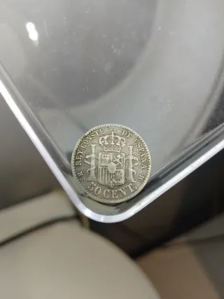 Moneda Plata 50 Céntimos Alfonso XII 1885