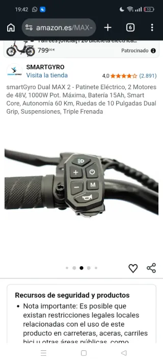 Patinete Eléctrico SmartGyro Dual MAX 2