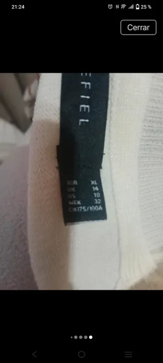 Jersey Cortefiel lunares beige y verde