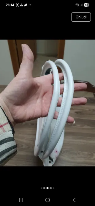 Borsa Alviero Rodriguez Ecopelle Bianco Fiori