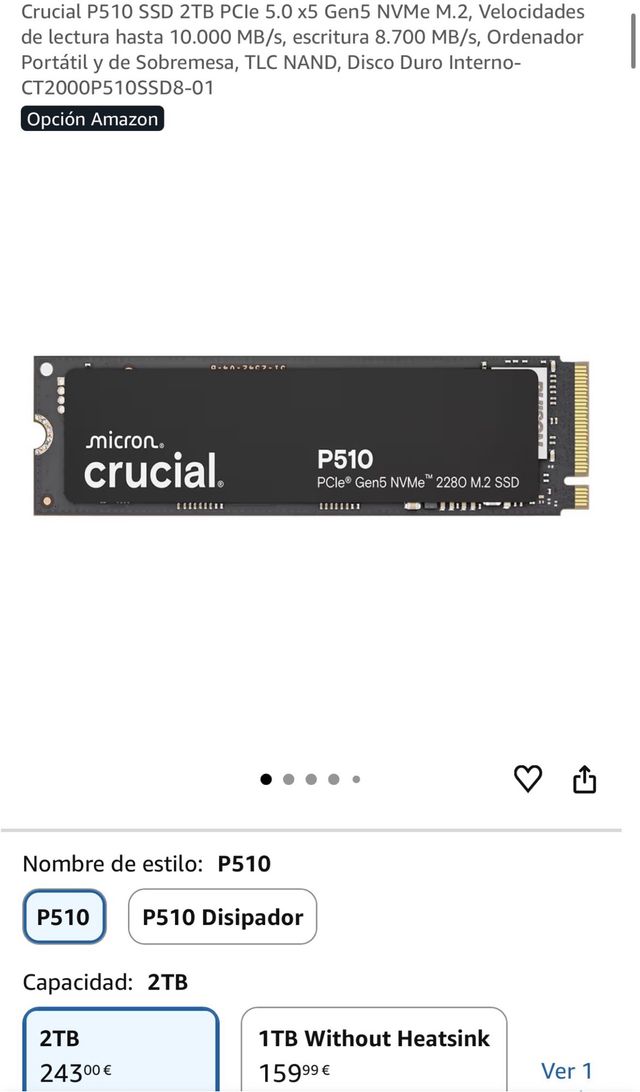 SSD Crucial P510 2TB NVMe PCIe 5.0