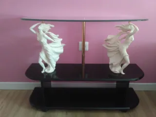 Mueble de entrada cristal y plástico