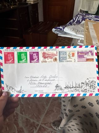 Lote 5 sobres filatélicos España años 70