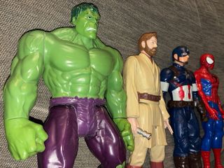 Figuras 30 cm Hulk, ObiWan, Cap América, Spiderman