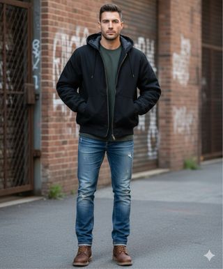 Giubbotto Carhartt Nero con Cappuccio