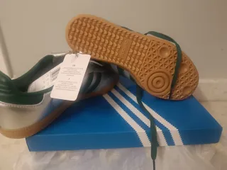 Adidas Samba Plata y Verde Nuevas Talla