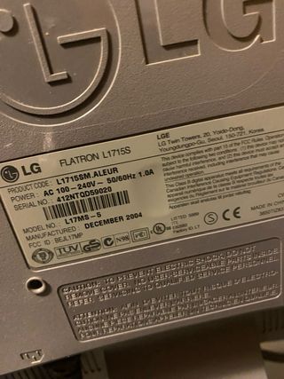 Monitor LG Flatron L1715S Bianco