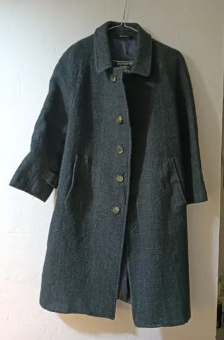 Abrigo Lana Vintage Burberry 90s Gris