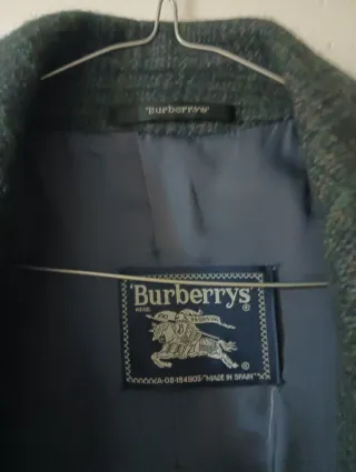Abrigo Lana Vintage Burberry 90s Gris