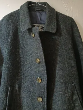Abrigo Lana Vintage Burberry 90s Gris