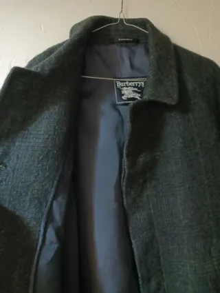 Abrigo Lana Vintage Burberry 90s Gris