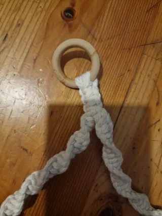 Colgador macramé madera y gancho