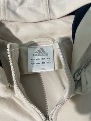 Sudadera Adidas Beige y Azul con Capucha