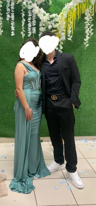 Vestido verde agua para boda