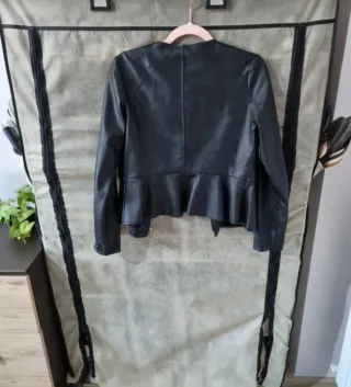 Giacca similpelle nera donna