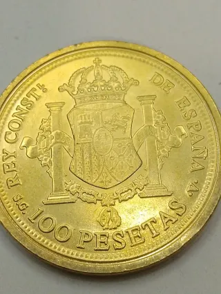 Moneda 100 Pesetas Alfonso XIII Baño Oro 24K 1897