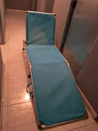 Tumbona plegable playa azul
