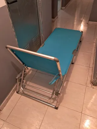 Tumbona plegable playa azul