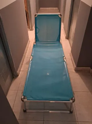 Tumbona plegable playa azul