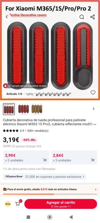Patinete Eléctrico Xiaomi 1s