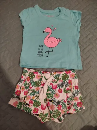 Conjunto bebé niña 3 meses flamenco