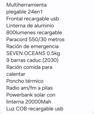 Mochila Táctica 42-60L Kit Supervivencia