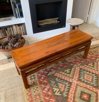 Banco de Madera Iroko Barnizado