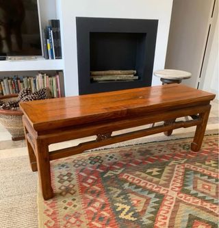 Banco de Madera Iroko Barnizado