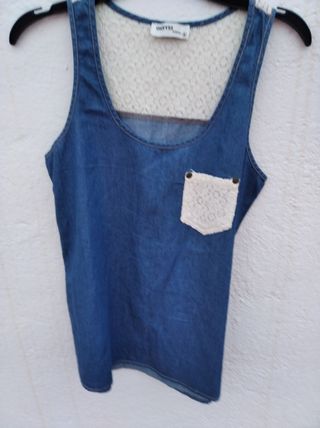 Blusa vaquera con encaje Daisy Talla S