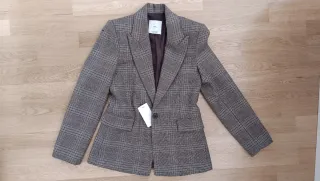 Americana Mango cuadros gris/marrón Talla XS