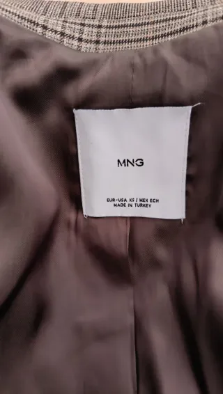 Americana Mango cuadros gris/marrón Talla XS