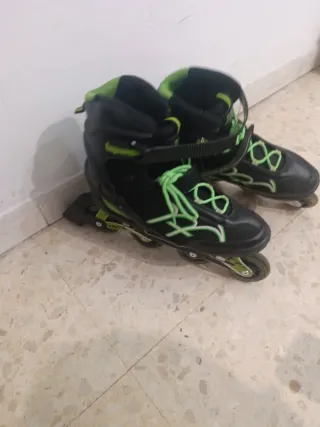 Patines en línea negros y verdes Talla44