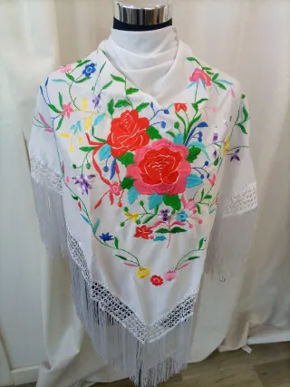 Mantón Flamenco Bordado Multicolor