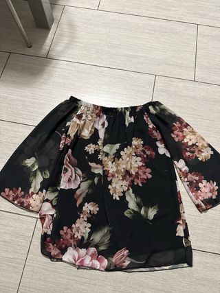 Maglia floreale nera manica lunga  s / m