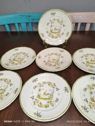 7 Platos Postre Cerámica Italianos VINTAGE