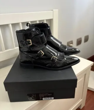 Botines Massimo Dutti charol talla 38