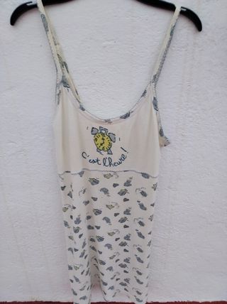 Camisa de tirantes con estampado de reloj