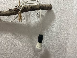 Lámpara rústica artesanal madera natural