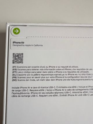 iPhone Air 256GB Negro PRECINTADO