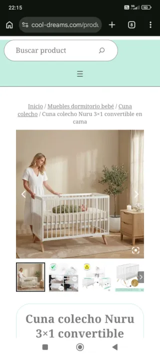 Cuna Colecho Nuru 3x1 Convertible