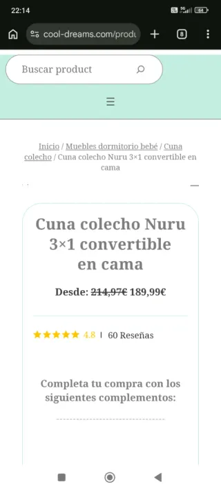 Cuna Colecho Nuru 3x1 Convertible