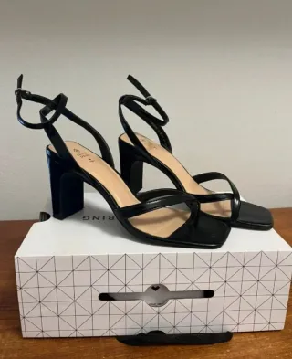 Sandalias Aldo Tacón Negro Veganas