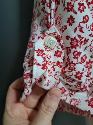 Camiseta manga murciélago floral L