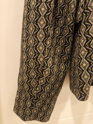 Blazer Estampado Preto e Bege