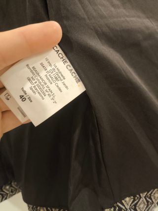 Blazer Estampado Preto e Bege