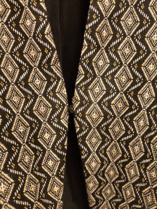 Blazer Estampado Preto e Bege