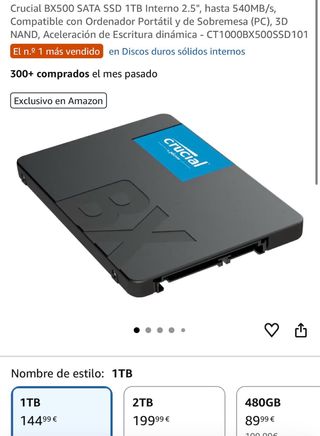 SSD Crucial BX500 1TB 2.5 SATA