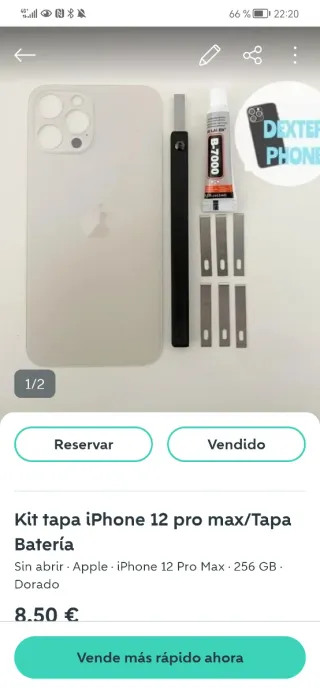 Kit di copertura posteriore per iPhone 12 mini nero e iPhone 12 Pro Max dorato