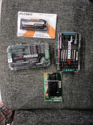 Lote Navaja Cuchillo y Set Puntas Destornillador