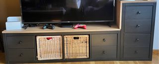 2 Muebles TV KALLAX IKEA Negro/Madera